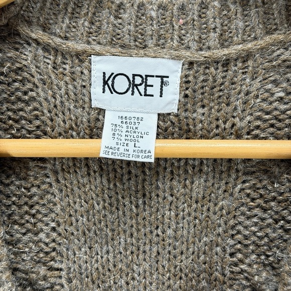 Cottagecore Koret Large Vintage Sweater Vest Floral Granny Embroidered Silk Wool - Picture 2 of 6